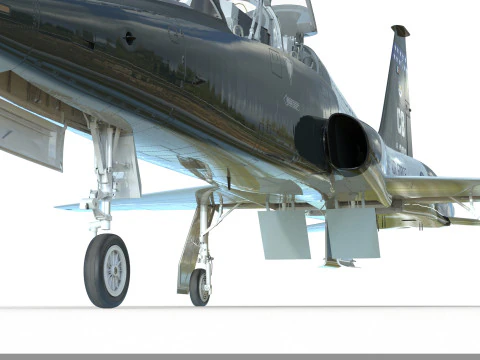 Northrop T-38 Talon Military Camo Aircraft PBR 3D Model