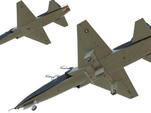 Northrop T-38 Talon Military Camo Aircraft PBR 3D Model