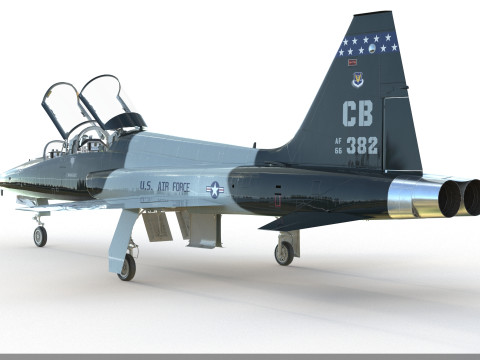 Northrop T-38 Talon Military Camo Aircraft PBR 3D मॉडल
