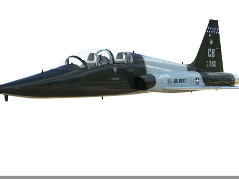 Northrop T-38 Talon Military Camo Aircraft PBR 3D Model