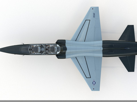 Northrop T-38 Talon Military Camo Aircraft PBR 3D मॉडल