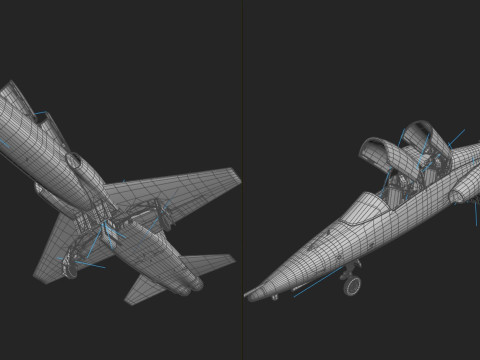 Northrop T-38 Talon Military Camo Aircraft PBR 3D मॉडल