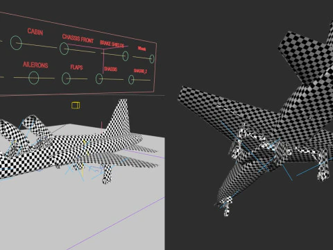Northrop T-38 Talon Military Camo Aircraft PBR 3D Model