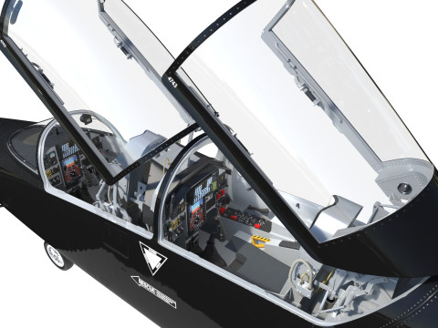 Northrop T-38 Talon Black Aircraft PBR 3D मॉडल