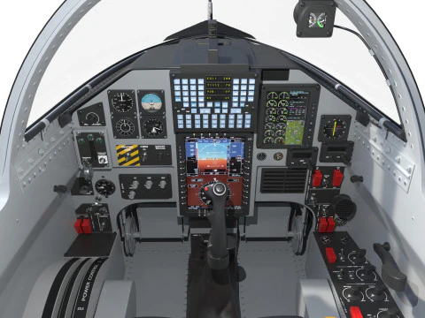 Northrop T-38 Talon Black Aircraft PBR 3D Model