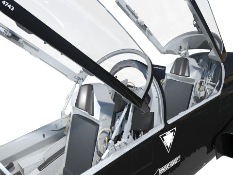Northrop T-38 Talon Black Aircraft PBR 3D Model