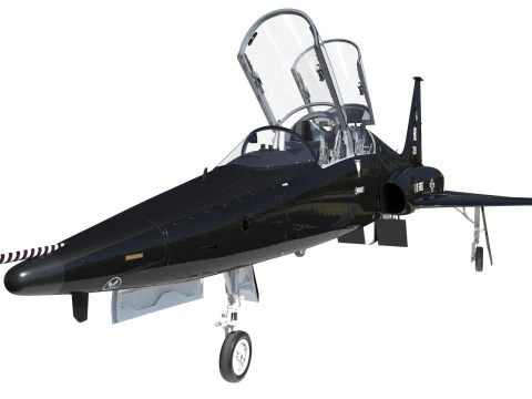 Northrop T-38 Talon Black Aircraft PBR 3D Model
