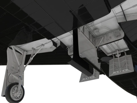 Northrop T-38 Talon Black Aircraft PBR 3D Model