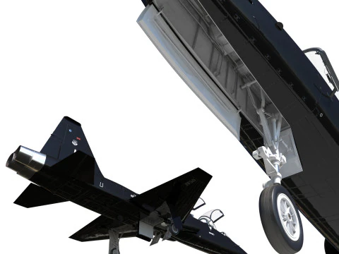 Northrop T-38 Talon Black Aircraft PBR 3D Model