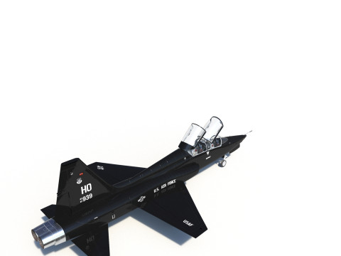 Northrop T-38 Talon Black Aircraft PBR 3D मॉडल