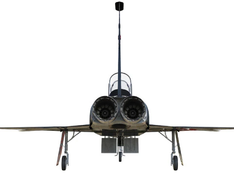 Northrop T-38 Talon Black Aircraft PBR 3D Model