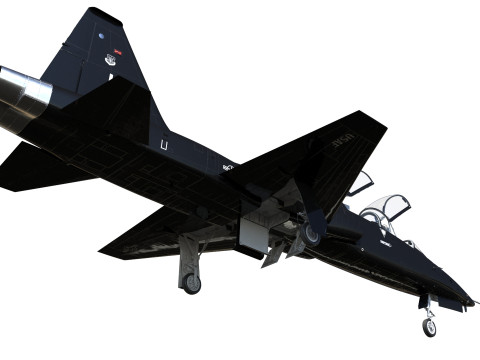 Northrop T-38 Talon Black Aircraft PBR 3D मॉडल