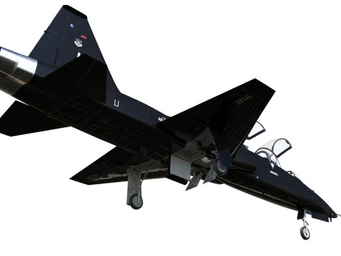 Northrop T-38 Talon Black Aircraft PBR 3D Model