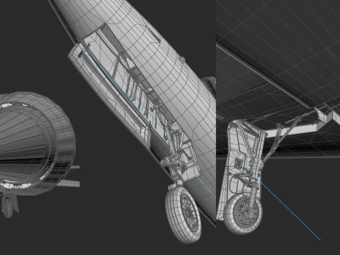 Northrop T-38 Talon Black Aircraft PBR 3D Model