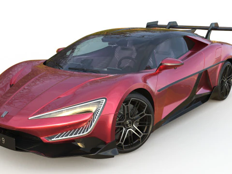 BYD Yangwang U9 2025 Interior Rigged 3D Model