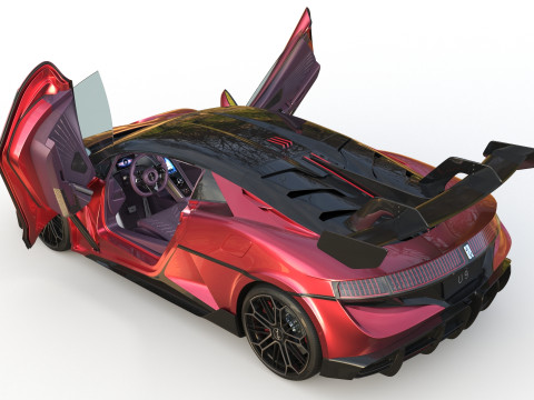 BYD Yangwang U9 2025 Interior Rigged 3D Model