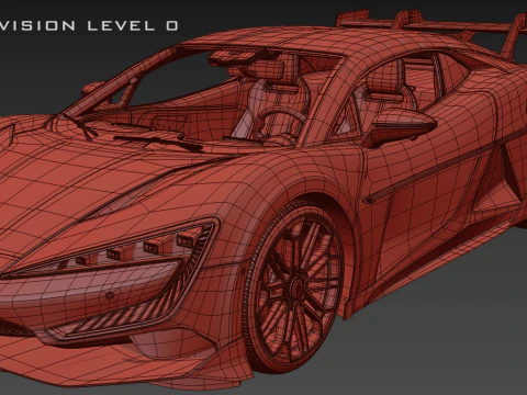BYD Yangwang U9 2025 Interior Rigged 3D Model