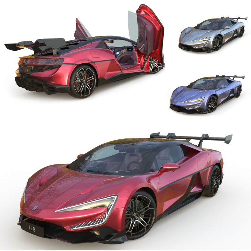 BYD Yangwang U9 2025 Interior Modello 3D .c4d .max .obj .3ds .fbx .stl .blend