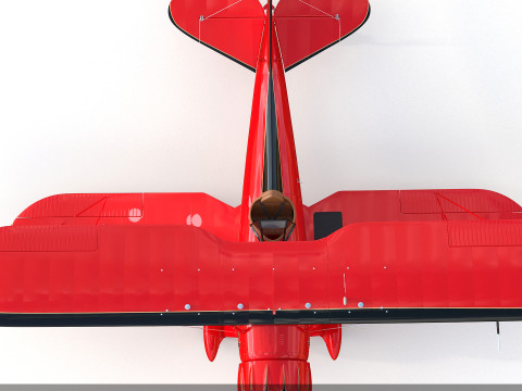 WACO YMF-5 biplane Rigged PBR 3D Модель