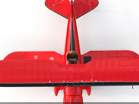 WACO YMF-5 biplane Rigged PBR 3D Model