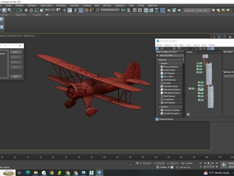 WACO YMF-5 biplane Rigged PBR 3D Модель