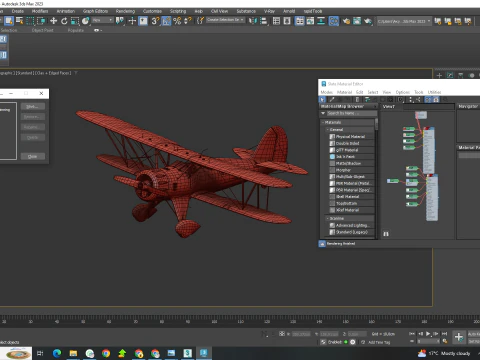 WACO YMF-5 biplane Rigged PBR 3D Model
