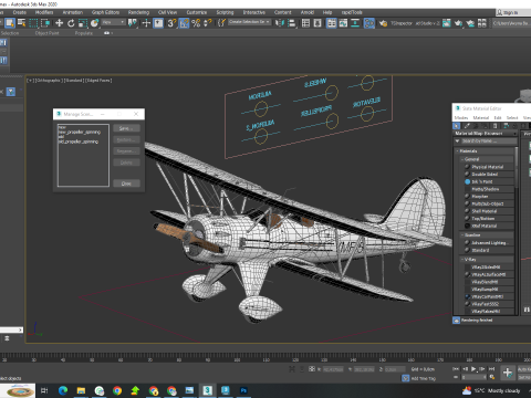 WACO Classic YMF-5 biplane White PBR 3D Модель