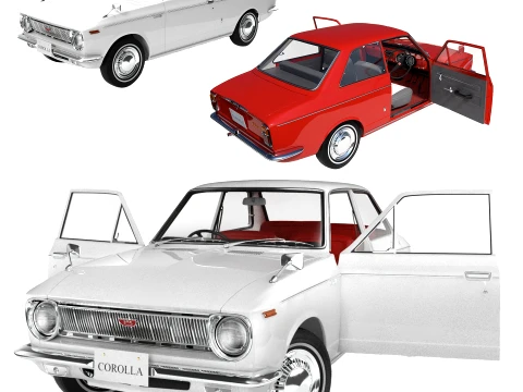 Toyota Corolla G1 E10 PBR Rigged Model 3D