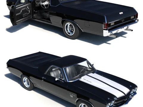 1970 Chevrolet El Camino SS Salon Rigged 3D मॉडल