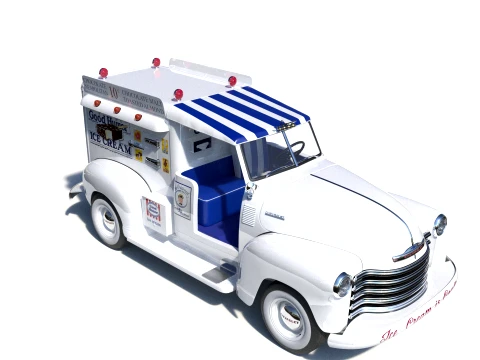 Chevrolet 3100 Ice Cream Truck 1949 3D Model