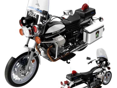 Moto Guzzi 850 Police PBR 3D Model