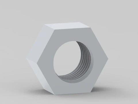 NUT M5 M6 M7 M8 M10 3D Print Model