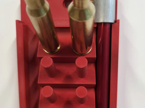 Wall Rack For Hornady OAL Gauge and modified cases 3D Print Model