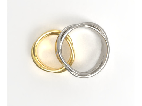 Mobius Wedding Rings 3D Print Model