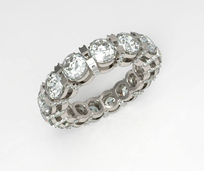 Elegant Eternity Diamond Ring Size 16mm 3D Model .c4d .max .obj .3ds .fbx .stl .blend