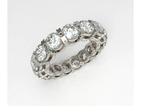 Elegant Eternity Diamond Ring Size 16mm 3D Model
