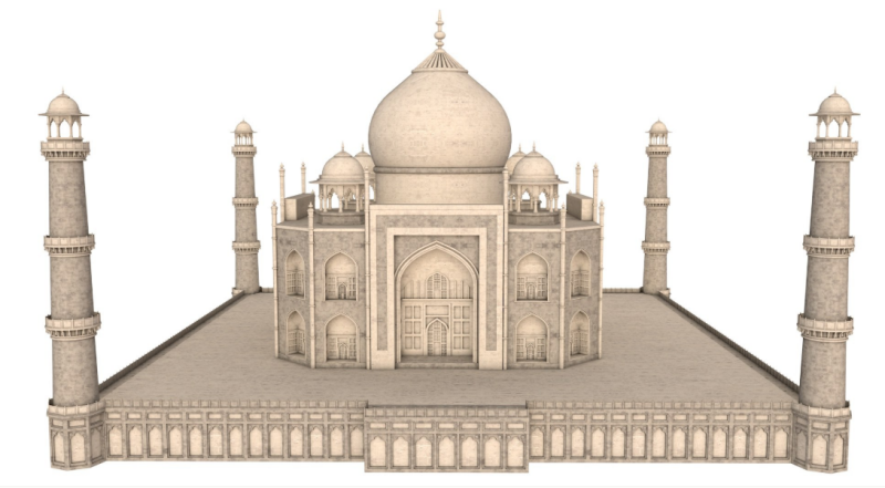 Taj Mahal Modelo 3D .c4d .max .obj .3ds .fbx .stl .blend 