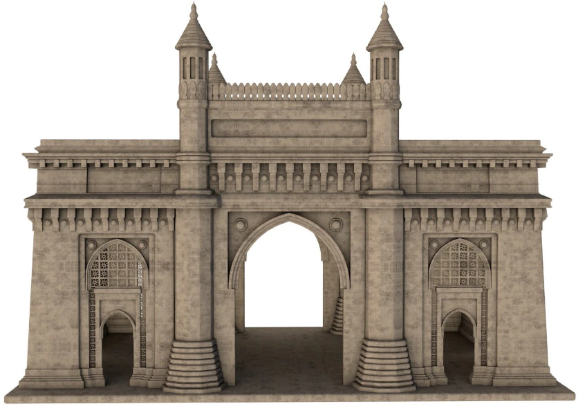 Mumbai The Gateway Of India 3D Model .c4d .max .obj .3ds .fbx .stl .blend 