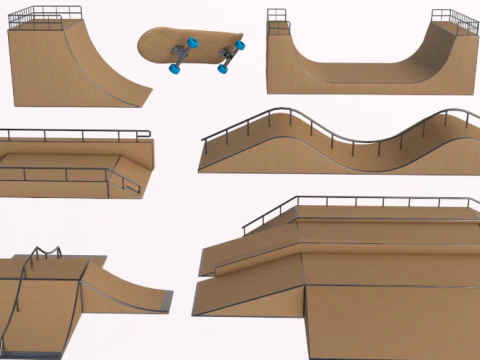 Skate Park PACK 3D Model