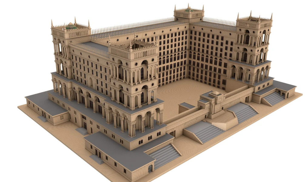 Government House of Baku 3D Model .c4d .max .obj .3ds .fbx .stl .blend 