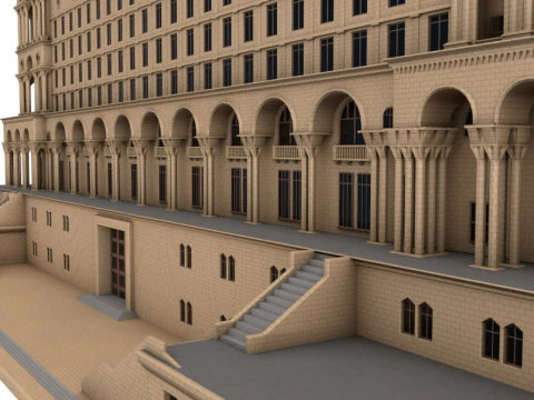 Government House of Baku 3D Model