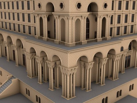 Government House of Baku 3D Model