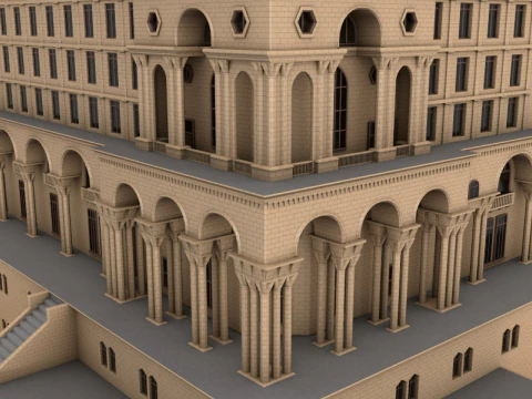 Government House of Baku 3D Model