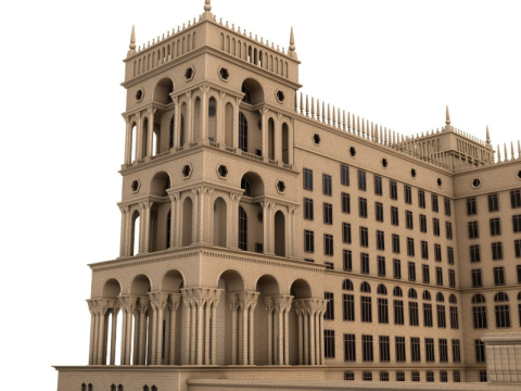 Government House of Baku 3D Model