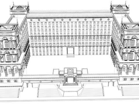 Government House of Baku 3D Model