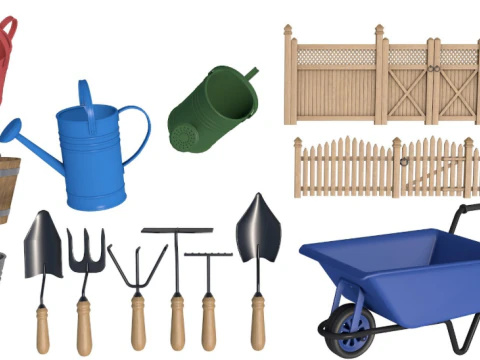 Garden Tools Collection 3D Model