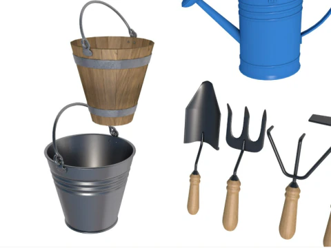Garden Tools Collection 3D Model