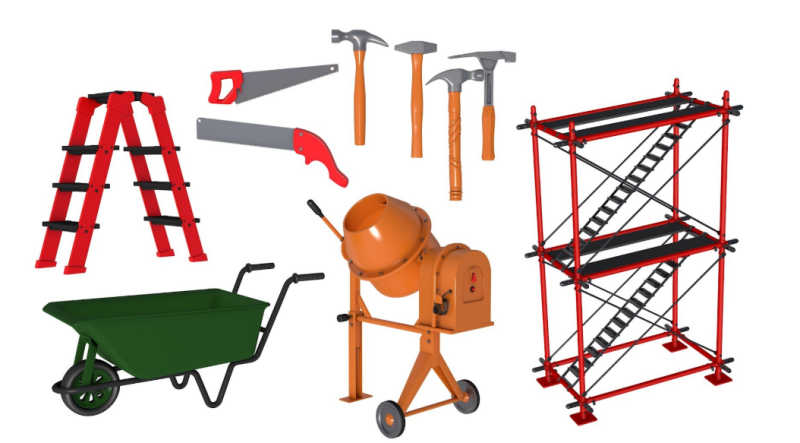 Construction Equipment Modello 3D .c4d .max .obj .3ds .fbx .stl .blend