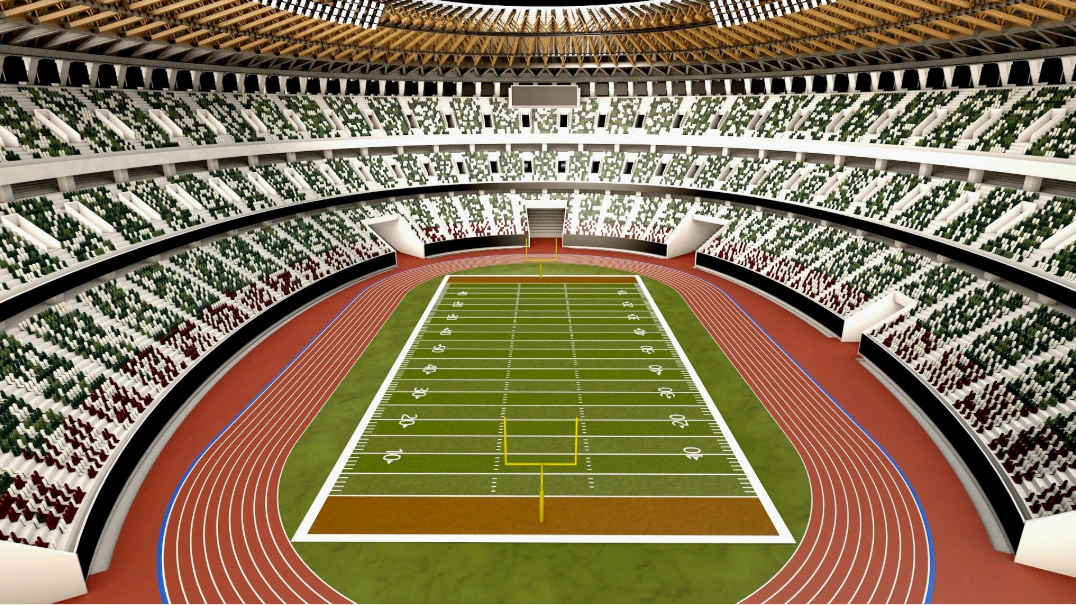 American Football Stadium 3D Model .c4d .max .obj .3ds .fbx .stl .blend 