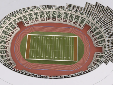 American Football Stadium 3D Model